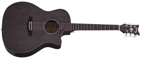 Schecter Diamond Series Deluxe Acoustic Satin See Thru Black 6 String