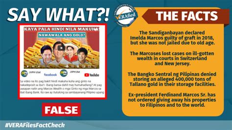 Vera Files Fact Check Videos Repeat Multiple False Claims On Marcos Cases And Wealth Vera Files