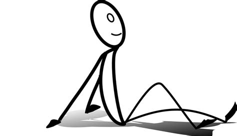 Free Vector Graphic Stickman Sit Relax Watch Smile Free Image On