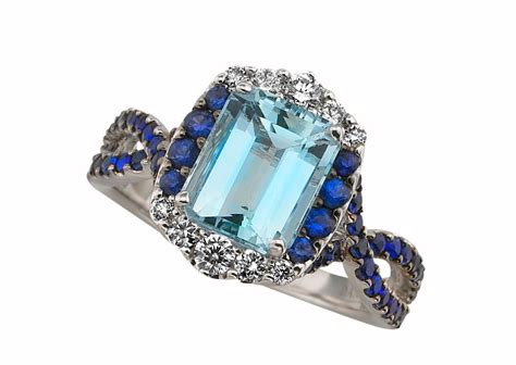 Aqua Marine And Sapphire Ring Sapphire Ring Rings Sapphire