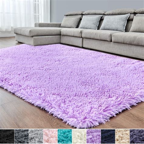 Find a purple rug for girls and boys rooms. Purple Soft Area Rug for Bedroom,4x6,Fluffy Rugs,Shag ...