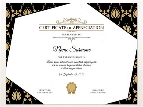 Elegant Certificate Of Appreciation Printable Certificate Etsy In