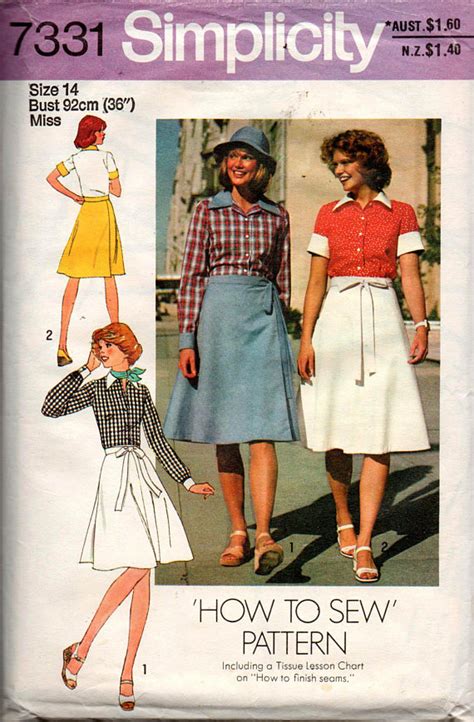 Simplicity 7331 Womens Summer Separates Boho Blouse And Wrap Skirt 1970s