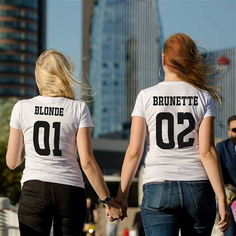Brunette And Blonde Best Friend Shirts Bff Shirts Bestie Etsy