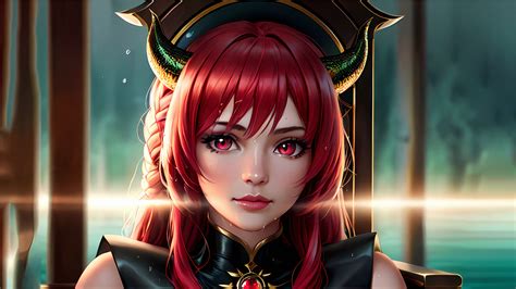 Wallpaper Stable Diffusion 4k Wanita Dragon Girl Ai Art Tanduk