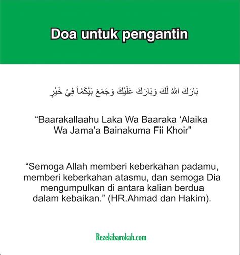 √ Doa Pernikahan Islam : Arab Latin dan Makna Sesuai Ajaran Nabi