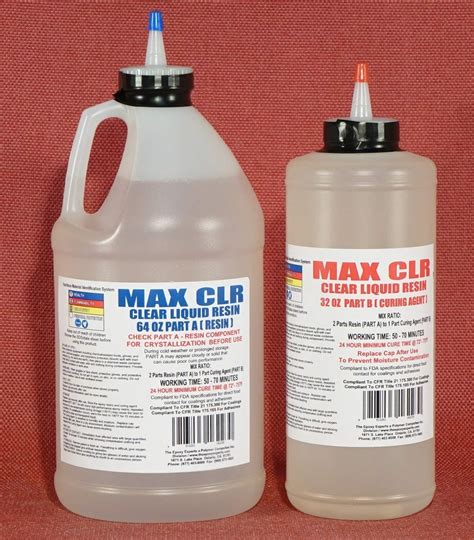 MAX CLEAR GRADE Epoxy Resin System - 3/4 Gallon Kit - Food ...