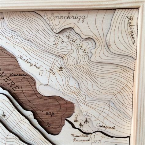 Buttermere Lake Wooden Topographic Map The Lake District Etsy Uk