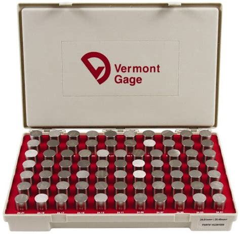 Vermont Gage Class Zz Plug Gage Set 2401 To 2549 Mm Range 75 Pc Msc Industrial Supply Co