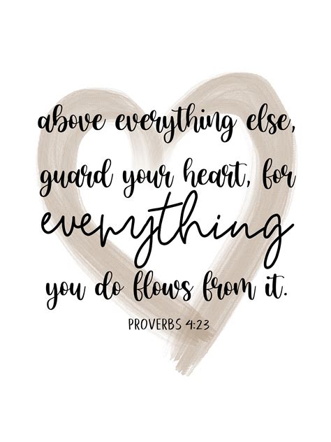 Proverbs 4 23 Guard Your Heart Printable Wall Art Bible Calligraphy Christian Wall Art Instant