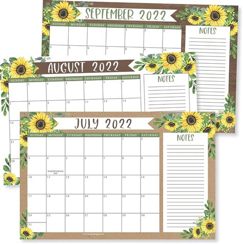 Buy Large Desk Calendar 2022 2023 Sunflower Calendar 2022 Desk