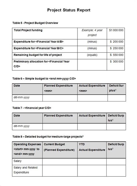 Sample Project Status Report Template 14 Free Word Pdf Documents