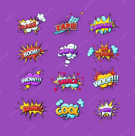 Premium Vector Comic Speech Bubble Sound Effects Pop Art Style