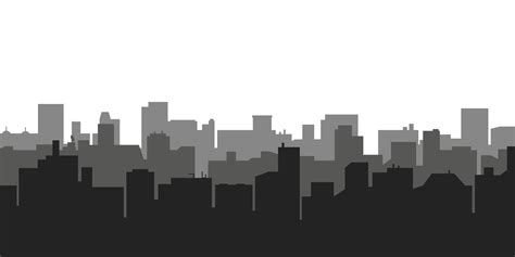 Black And White City Silhouette Background Abstract Skyline Of City