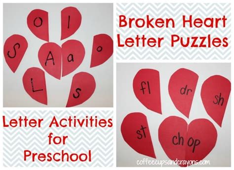 Alphabet Activities For Preschool Heart Puzzles Coffee Cups And Crayons