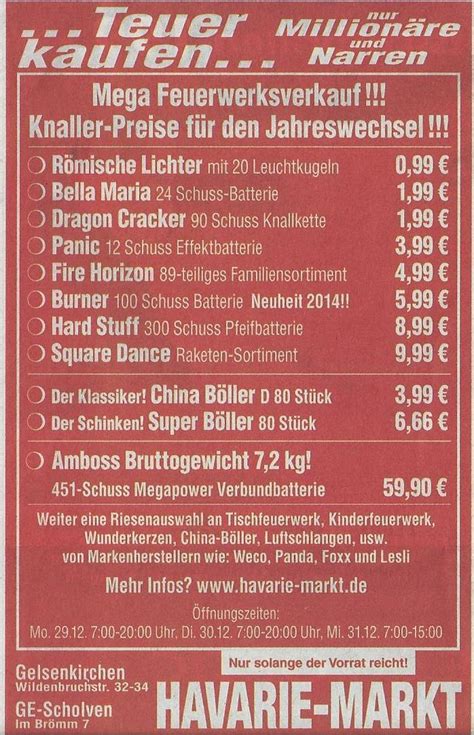 2014 - Havarie-Markt Gelsenkirchen | FEUERWERK Forum