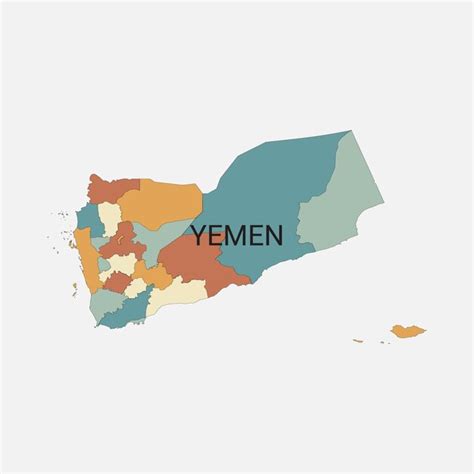 Mapa Vectorial De Yemen Con Divisiones Administrativas Vector Premium