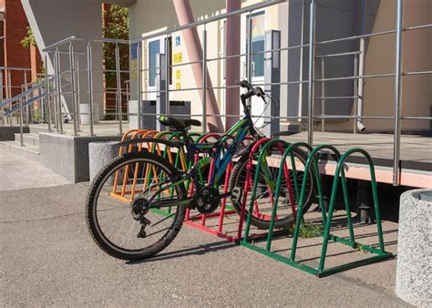 Premium Photo Bicycle Parking In Front Of The Building Bicycle Parked