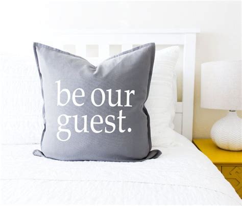 Be Our Guest Pillow Cover Gray Or White By Andersattic On Etsy