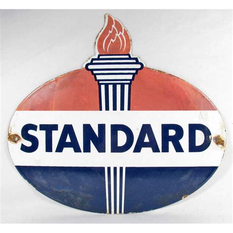 C 1930s Standard Oil Gasoline Porcelain Advertising Sign