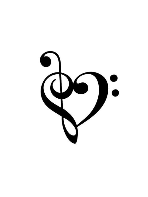 Pin Treble And Bass Clef Heart Tattoo On Pinterest Music Tattoos