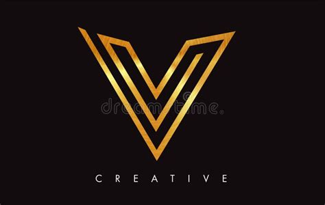 V Letter Logo Icon Design In Golden Colors Monogram V Gold Logo Modern