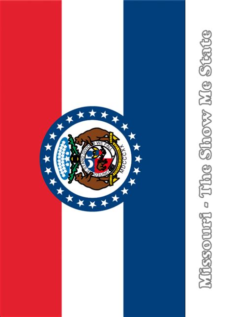 Large Vertical Printable Missouri State Flag From
