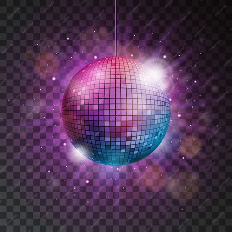 Vector Glänzend Disco Ball Illustration Auf Einem Transparenten