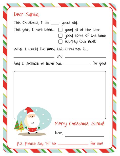 Free Printable Santa Letter Template Pdf