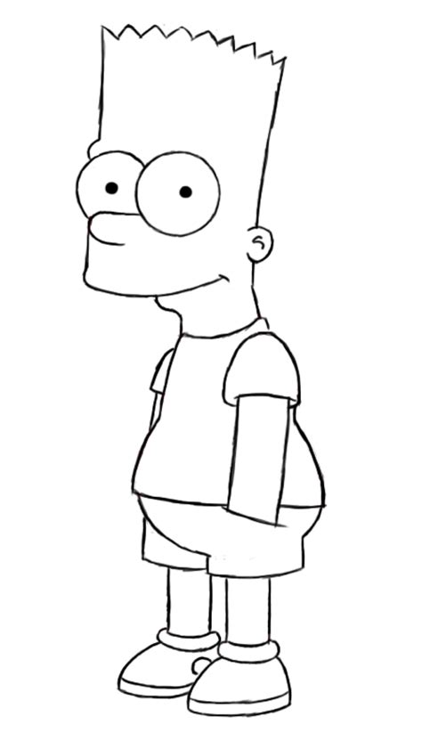 Bart Simpson Drawings Sketch Coloring Page