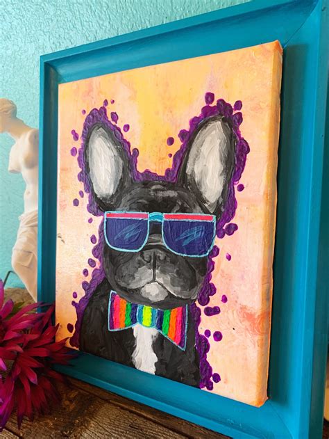 Custom Pop Art Pet Portrait Acrylic Canvas Painting 5 Etsy
