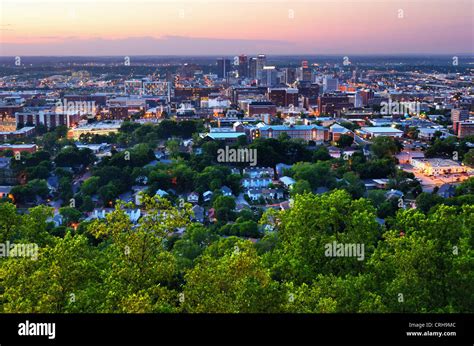 Metropolitan Skyline Of Downtown Birmingham Alabama Usa Stock Photo