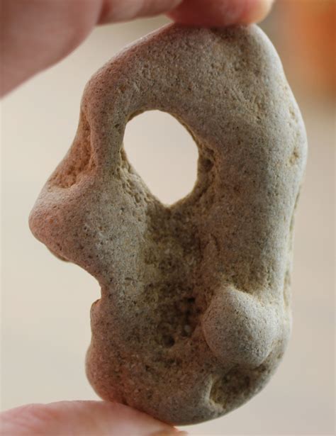 Hag Stone Natural Head Shaped Stone Natural Beach Creation Holey