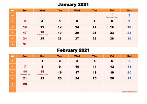 Check out this fantastic collection of february 2021 calendar wallpapers, with 44 february 2021 calendar background images for your desktop, phone or tablet. Calendar for January and February 2021 Word, PDF | Free ...