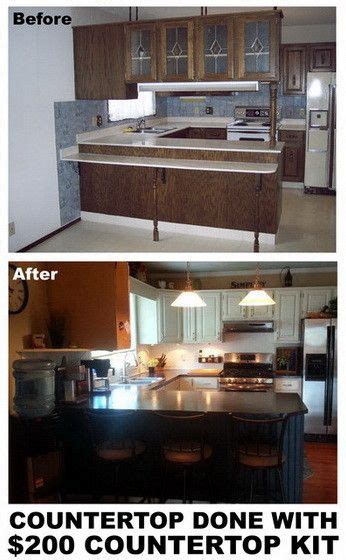 Before And After Pictures Of Our Outdated Kitchen Countertop Kit