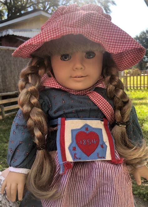 vintage american girl doll kirsten with her meet outfit and book pleasant company era she has