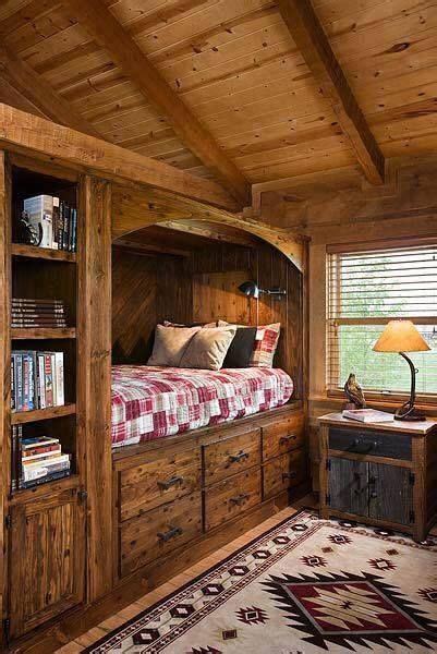 Dream Kids Room Bed And Dresser Built In Cabin Interior Design Log