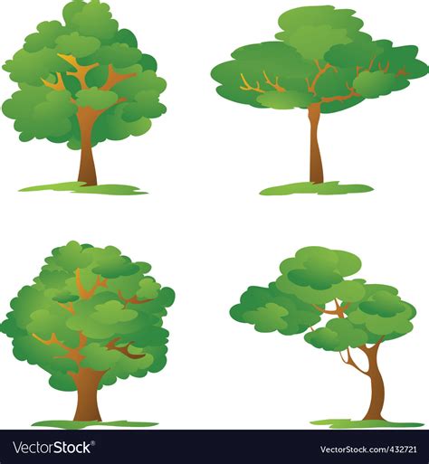 Cartoon Trees Royalty Free Vector Image Vectorstock