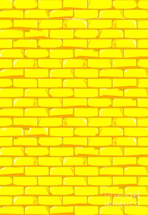 The Bright Yellow Brick Wall Background Digital Art By Bigalbaloo Stock