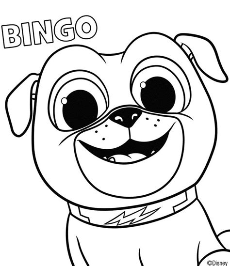 This coloring page features four main characters of the puppy dog pals series, rolly, bingo, hissy, and arf. Puppy Dog Pals Coloring Page Bingo | Puppy coloring pages ...