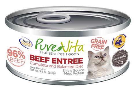 Supports a healthy immune system. PURE VITA GF Beef Entree Cat Can 5.5oz - St Petersbark, LLC