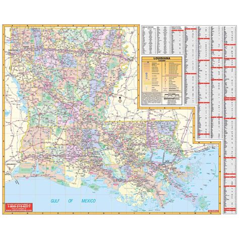 Louisiana Wall Map Railed Map Shop State Wall Maps