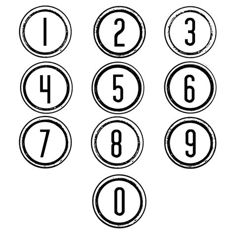 Numbers Clipart 1 10 Black And White
