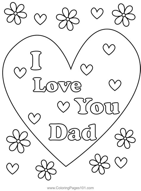 I Love You Dad Coloring Page For Kids Free Fathers Day Printable