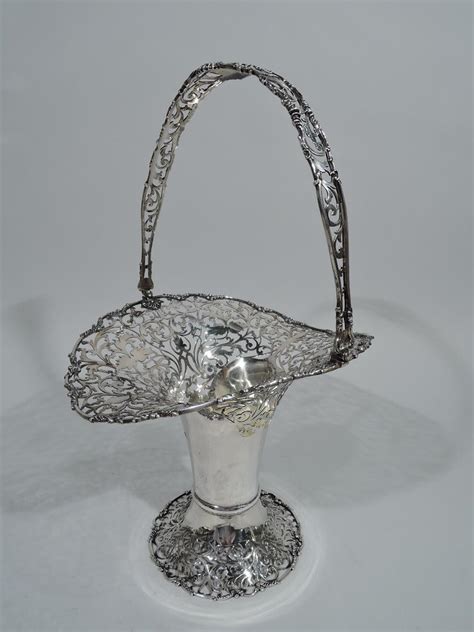 Antique English Pierced Sterling Silver Basket For Sale At 1stdibs