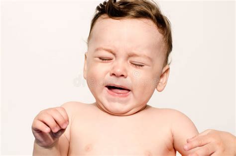 Cute Baby Boy Crying Stock Photo Image Of Innocence 86696156