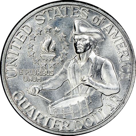 It has a diameter of 0.955 inch (24.26 mm) and a thickness of 0.069 inch (1.75 mm). 1776-1976 S Silver 25C MS Washington Quarters | NGC