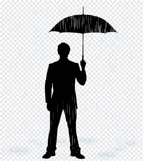 Hombre Con Paraguas Lluvia Hombre Acuarela Paraguas Amantes Mojado Personas Amor