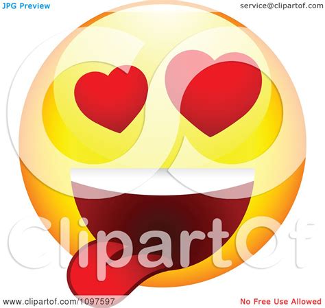Clipart Love Crazed Yellow Emoticon Smiley Face Royalty