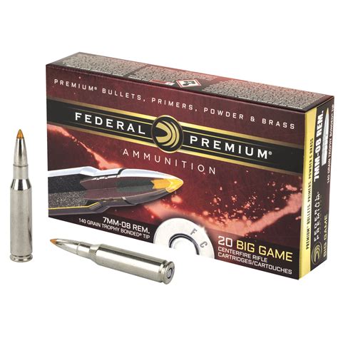 Federal Premium 7mm 08 Remington Ammunition 140gr Trophy Tip 20 Rounds
